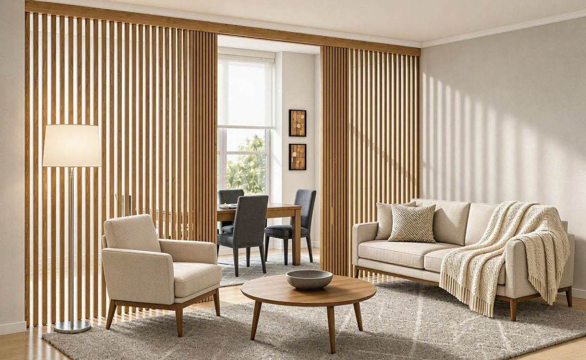 Cortinas de Lamas Verticales de Madera