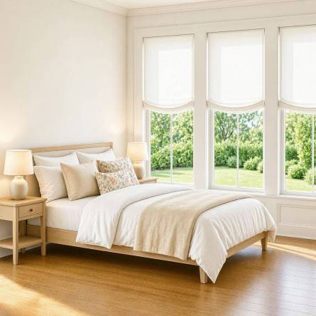 Estores paqueto para dormitorio.