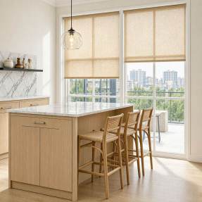 Cortinas y estores a medida para la cocina.