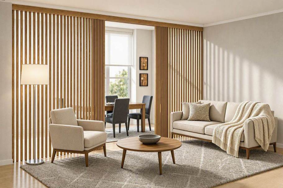 Cortinas de Lamas Verticales de Madera a Medida